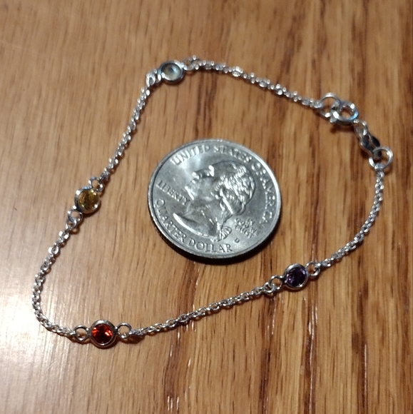 Sterling 4 gem bracelet - Picture 2 of 16